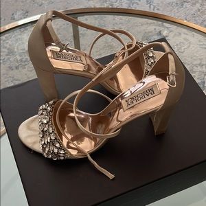 Badgley Mischka Harper Satin Ivory Heels